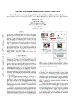 Cascaded Multilingual Audio-Visual Learning from Videos