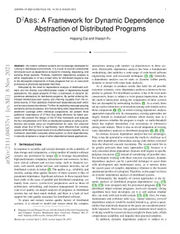 D$^2$ABS: A Framework for Dynamic Dependence Abstraction of Distributed
  Programs