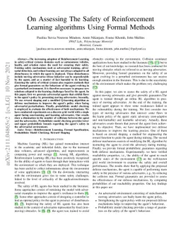 On Assessing The Safety of Reinforcement Learning algorithms Using
  Formal Methods