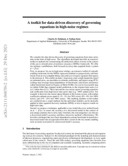 A toolkit for data-driven discovery of governing equations in high-noise
  regimes