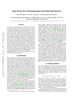 Joint Neural AEC and Beamforming with Double-Talk Detection