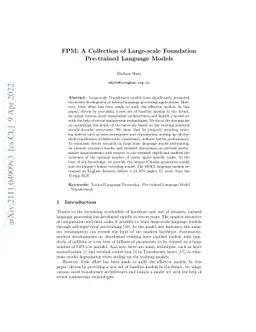 FPM: A Collection of Large-scale Foundation Pre-trained Language Models