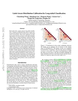 Label-Aware Distribution Calibration for Long-tailed Classification