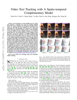 Video Text Tracking With a Spatio-Temporal Complementary Model