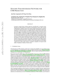 Dynamic Parameterized Network for CTR Prediction