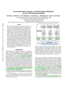 Incremental Meta-Learning via Episodic Replay Distillation for Few-Shot
  Image Recognition