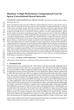 Phantom: A High-Performance Computational Core for Sparse Convolutional
  Neural Networks