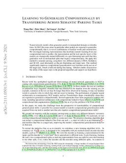 Learning to Generalize Compositionally by Transferring Across Semantic
  Parsing Tasks