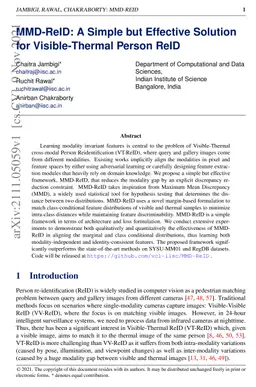 MMD-ReID: A Simple but Effective Solution for Visible-Thermal Person
  ReID