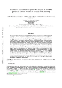 Look back, look around: a systematic analysis of effective predictors
  for new outlinks in focused Web crawling