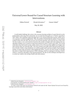 Universal Lower Bound for Learning Causal DAGs with Atomic Interventions