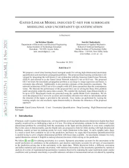 Gated Linear Model induced U-net for surrogate modeling and uncertainty
  quantification