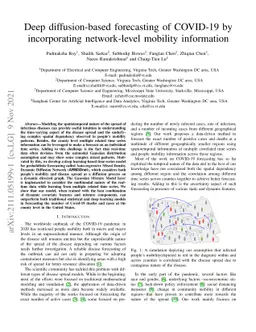 Deep diffusion-based forecasting of COVID-19 by incorporating
  network-level mobility information