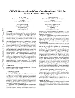 QUDOS: Quorum-Based Cloud-Edge Distributed DNNs for Security Enhanced
  Industry 4.0