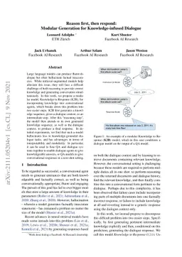 Reason first, then respond: Modular Generation for Knowledge-infused
  Dialogue