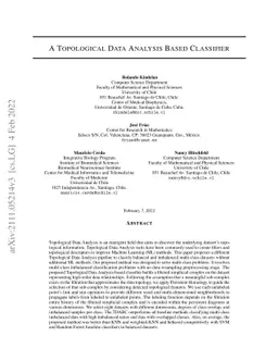 A Topological Data Analysis Based Classifier