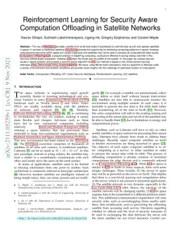 Reinforcement Learning for Security-Aware Computation Offloading in
  Satellite Networks