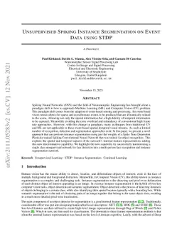 Unsupervised Spiking Instance Segmentation on Event Data using STDP