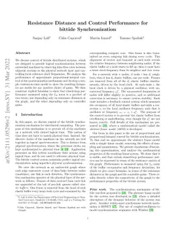 Resistance Distance and Control Performance for bittide Synchronization