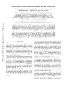 Generalization in quantum machine learning from few training data
