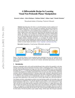 A Differentiable Recipe for Learning Visual Non-Prehensile Planar
  Manipulation