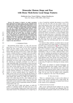 Monocular Human Shape and Pose with Dense Mesh-borne Local Image
  Features