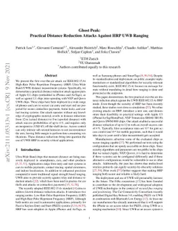 Ghost Peak: Practical Distance Reduction Attacks Against HRP UWB Ranging