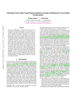 Self-Supervised Audio-Visual Representation Learning with Relaxed
  Cross-Modal Synchronicity