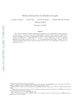 Robust Estimation for Random Graphs