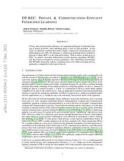 DP-REC: Private & Communication-Efficient Federated Learning