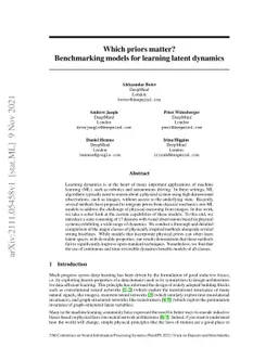 Which priors matter? Benchmarking models for learning latent dynamics