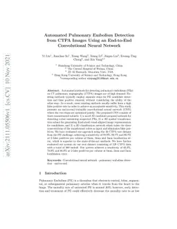 Automated Pulmonary Embolism Detection from CTPA Images Using an
  End-to-End Convolutional Neural Network