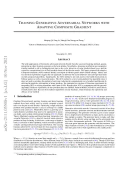 Training Generative Adversarial Networks with Adaptive Composite
  Gradient
