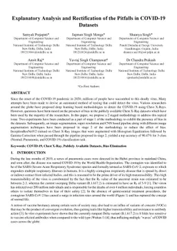 Explanatory Analysis and Rectification of the Pitfalls in COVID-19
  Datasets