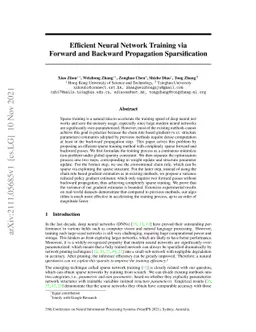 Efficient Neural Network Training via Forward and Backward Propagation
  Sparsification