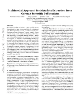 Multimodal Approach for Metadata Extraction from German Scientific
  Publications