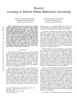 HARPO: Learning to Subvert Online Behavioral Advertising