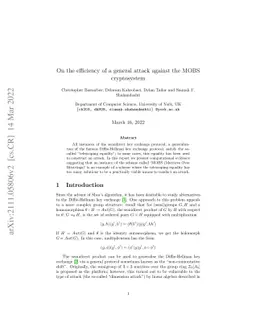 On the efficiency of a general attack against the MOBS cryptosystem