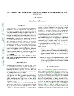 Multimodal End-to-End Group Emotion Recognition using Cross-Modal
  Attention