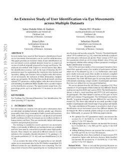 An Extensive Study of User Identification via Eye Movements across
  Multiple Datasets