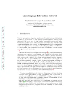 Cross-language Information Retrieval