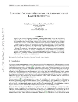 Synthetic Document Generator for Annotation-free Layout Recognition