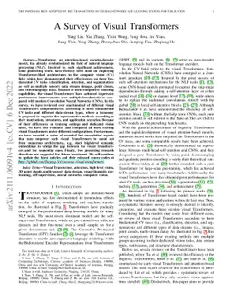 A Survey of Visual Transformers