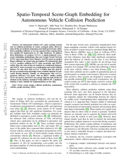 Spatio-Temporal Scene-Graph Embedding for Autonomous Vehicle Collision
  Prediction