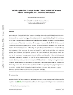 ARISE: ApeRIodic SEmi-parametric Process for Efficient Markets without
  Periodogram and Gaussianity Assumptions