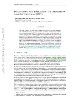 Discovering and Explaining the Representation Bottleneck of DNNs