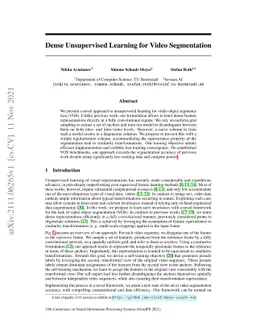 Dense Unsupervised Learning for Video Segmentation