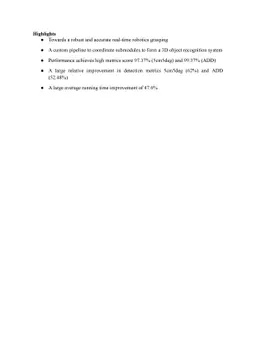 6D Pose Estimation with Combined Deep Learning and 3D Vision Techniques
  for a Fast and Accurate Object Grasping