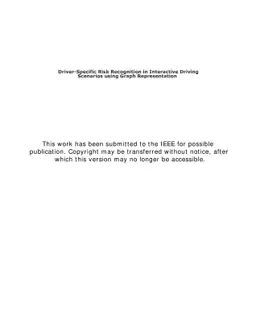 Driver-Specific Risk Recognition in Interactive Driving Scenarios using
  Graph Representation