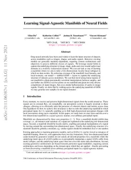Learning Signal-Agnostic Manifolds of Neural Fields